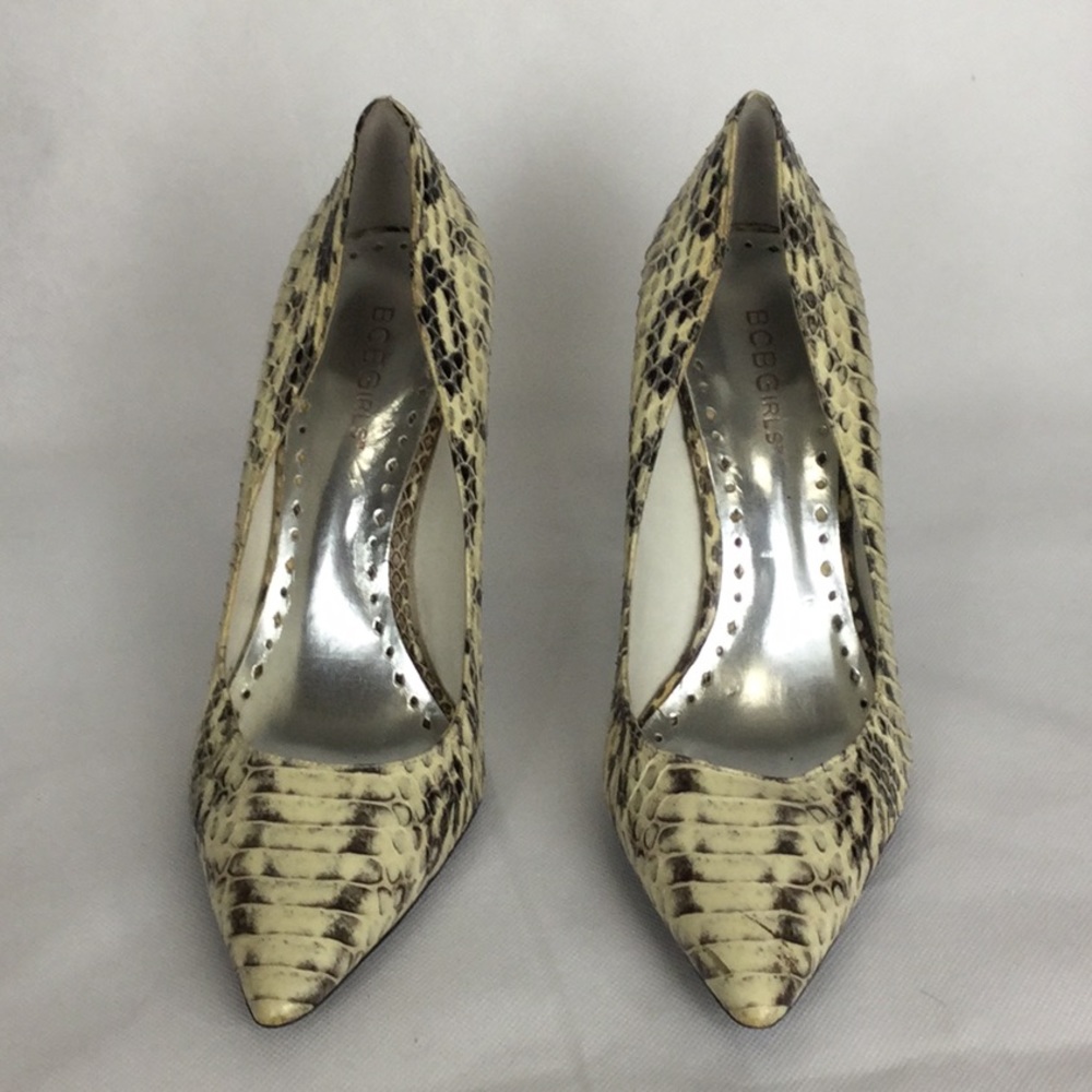 3/$15 BCBGirls Snakeskin Leather Heels
